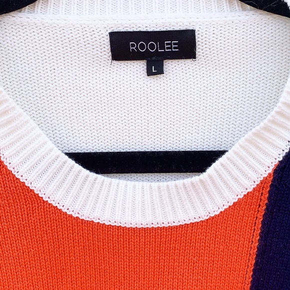 Roolee Kamara Color Block Sweater Knit Crew Neck - Picture 3 of 6
